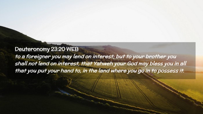 Picture 02 - Deuteronomy 23:20 WEB Desktop Wallpaper - to a foreigner you may lend on interest; but to - Desktop Bible Verse Wallpaper