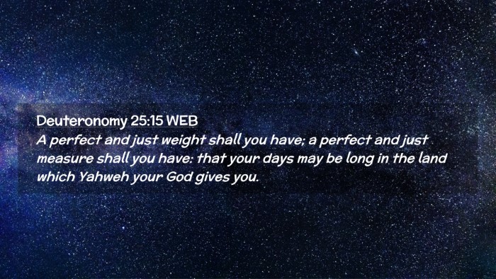 Picture 02 - Deuteronomy 25:15 WEB Desktop Wallpaper - A perfect and just weight shall you have; a - Desktop Bible Verse Wallpaper