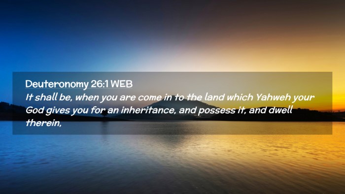 Picture 02 - Deuteronomy 26:1 WEB Desktop Wallpaper - It shall be, when you are come in to the land - Desktop Bible Verse Wallpaper