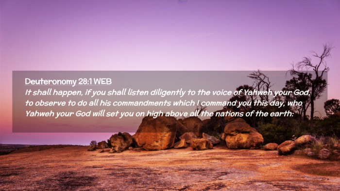 Picture 02 - Deuteronomy 28:1 WEB Desktop Wallpaper - It shall happen, if you shall listen diligently - Desktop Bible Verse Wallpaper