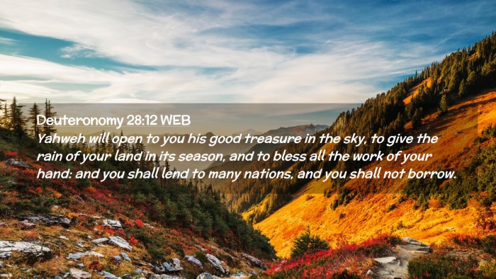 Picture 02 - Deuteronomy 28:12 WEB Desktop Wallpaper - Yahweh will open to you his good treasure in the - Desktop Bible Verse Wallpaper