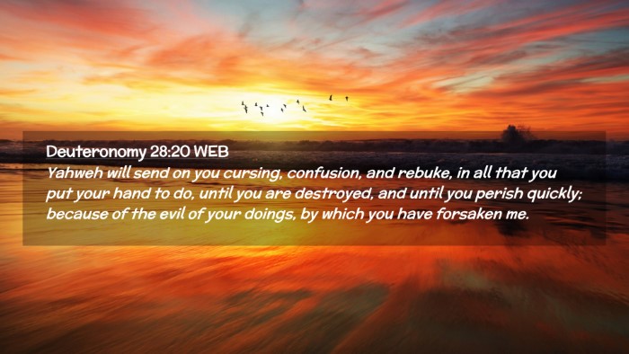 Picture 02 - Deuteronomy 28:20 WEB Desktop Wallpaper - Yahweh will send on you cursing, confusion, and - Desktop Bible Verse Wallpaper