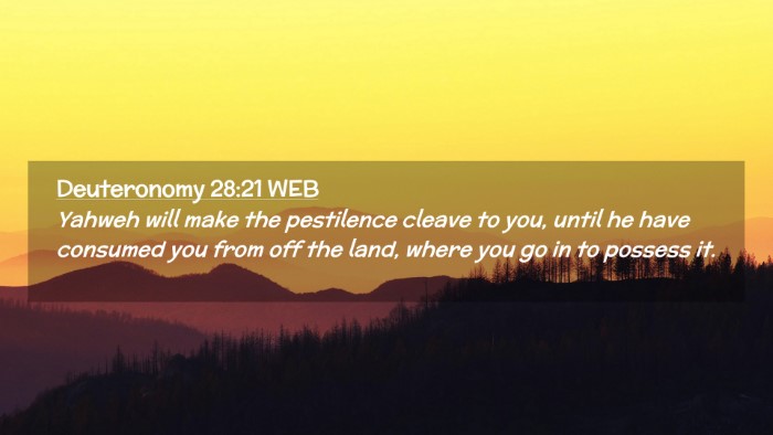 Picture 02 - Deuteronomy 28:21 WEB Desktop Wallpaper - Yahweh will make the pestilence cleave to you, - Desktop Bible Verse Wallpaper