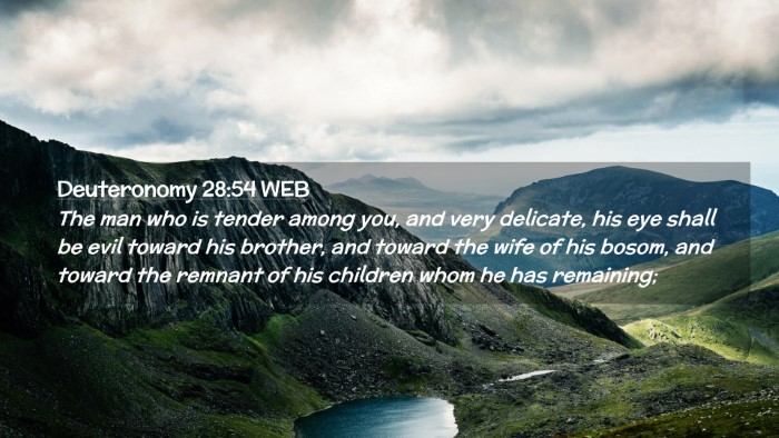 Picture 02 - Deuteronomy 28:54 WEB Desktop Wallpaper - The man who is tender among you, and very - Desktop Bible Verse Wallpaper
