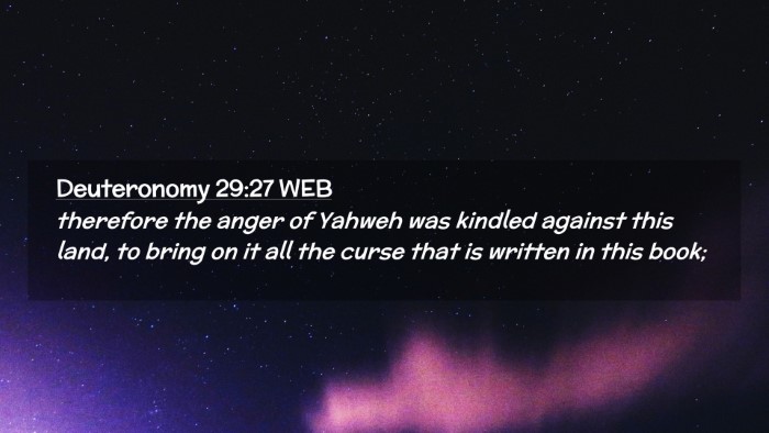 Picture 02 - Deuteronomy 29:27 WEB Desktop Wallpaper - therefore the anger of Yahweh was kindled against - Desktop Bible Verse Wallpaper