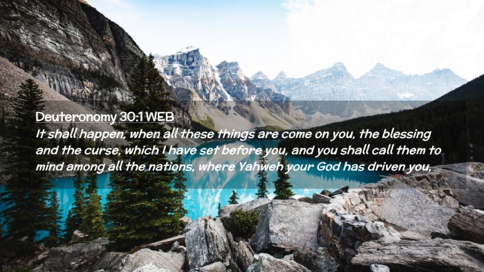 Picture 02 - Deuteronomy 30:1 WEB Desktop Wallpaper - It shall happen, when all these things are come - Desktop Bible Verse Wallpaper