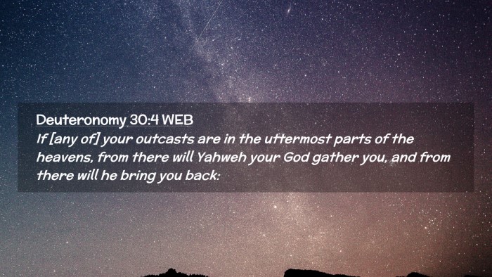 Picture 02 - Deuteronomy 30:4 WEB Desktop Wallpaper - If [any of] your outcasts are in the uttermost - Desktop Bible Verse Wallpaper