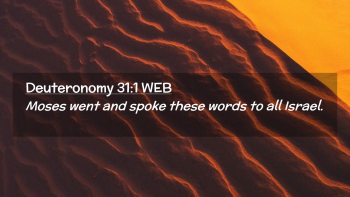 Picture 02 - Deuteronomy 31:1 WEB Desktop Wallpaper - Moses went and spoke these words to all - Desktop Bible Verse Wallpaper