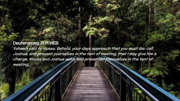 Picture 02 - Deuteronomy 31:14 WEB Desktop Wallpaper - Yahweh said to Moses, Behold, your days approach - Desktop Bible Verse Wallpaper