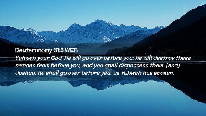 Picture 02 - Deuteronomy 31:3 WEB Desktop Wallpaper - Yahweh your God, he will go over before you; he - Desktop Bible Verse Wallpaper