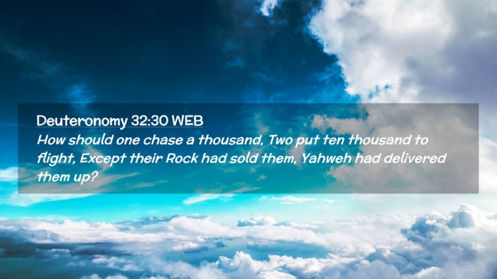 Picture 02 - Deuteronomy 32:30 WEB Desktop Wallpaper - How should one chase a thousand, Two put ten - Desktop Bible Verse Wallpaper