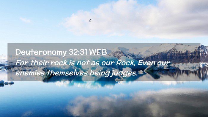 Picture 02 - Deuteronomy 32:31 WEB Desktop Wallpaper - For their rock is not as our Rock, Even our - Desktop Bible Verse Wallpaper