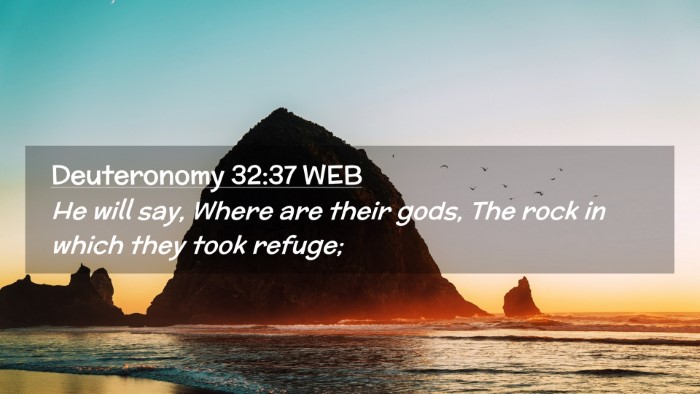 Picture 02 - Deuteronomy 32:37 WEB Desktop Wallpaper - He will say, Where are their gods, The rock in - Desktop Bible Verse Wallpaper