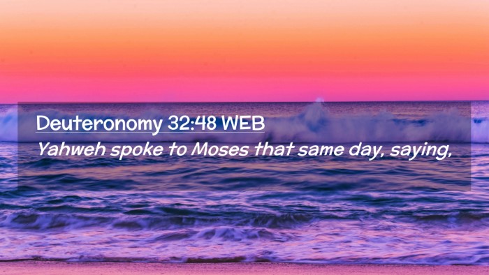 Picture 02 - Deuteronomy 32:48 WEB Desktop Wallpaper - Yahweh spoke to Moses that same day, - Desktop Bible Verse Wallpaper
