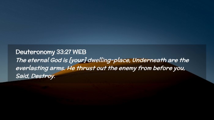 Picture 02 - Deuteronomy 33:27 WEB Desktop Wallpaper - The eternal God is [your] dwelling-place, - Desktop Bible Verse Wallpaper