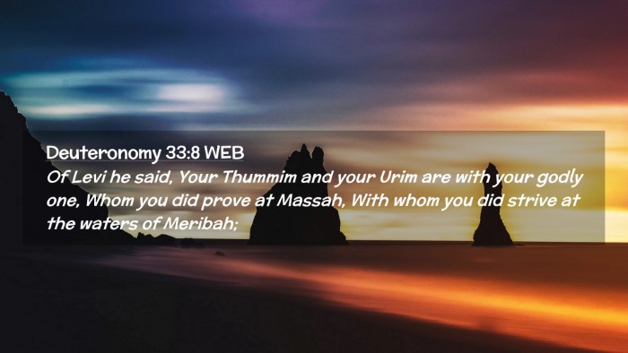 Picture 02 - Deuteronomy 33:8 WEB Desktop Wallpaper - Of Levi he said, Your Thummim and your Urim are - Desktop Bible Verse Wallpaper