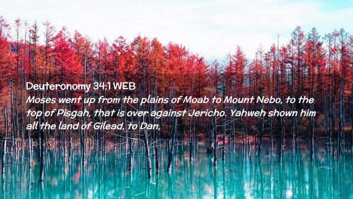 Picture 02 - Deuteronomy 34:1 WEB Desktop Wallpaper - Moses went up from the plains of Moab to Mount - Desktop Bible Verse Wallpaper