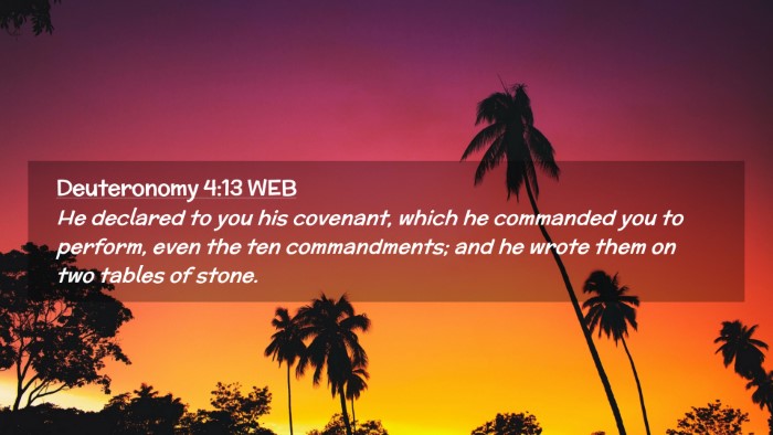 Picture 02 - Deuteronomy 4:13 WEB Desktop Wallpaper - He declared to you his covenant, which he - Desktop Bible Verse Wallpaper