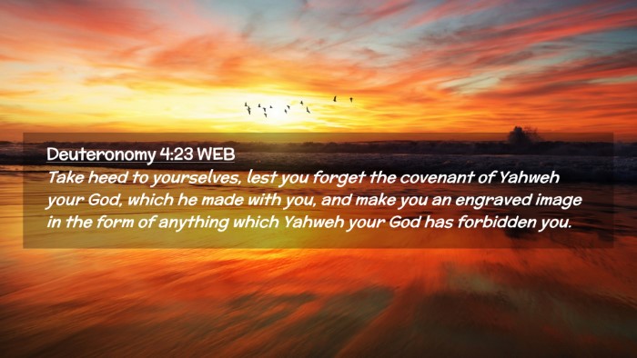 Picture 02 - Deuteronomy 4:23 WEB Desktop Wallpaper - Take heed to yourselves, lest you forget the - Desktop Bible Verse Wallpaper