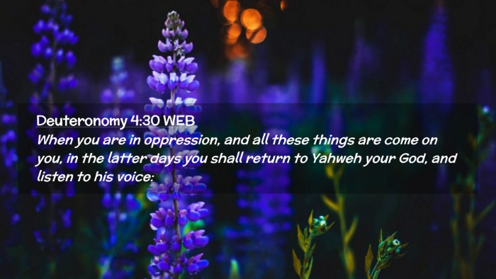 Picture 02 - Deuteronomy 4:30 WEB Desktop Wallpaper - When you are in oppression, and all these things - Desktop Bible Verse Wallpaper