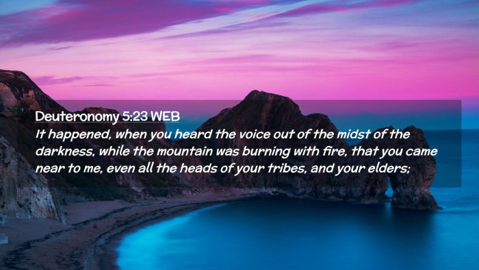 Picture 02 - Deuteronomy 5:23 WEB Desktop Wallpaper - It happened, when you heard the voice out of the - Desktop Bible Verse Wallpaper