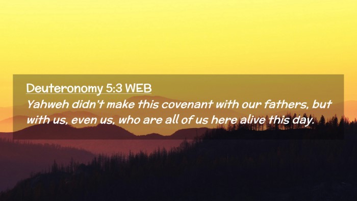 Picture 02 - Deuteronomy 5:3 WEB Desktop Wallpaper - Yahweh didn't make this covenant with our - Desktop Bible Verse Wallpaper