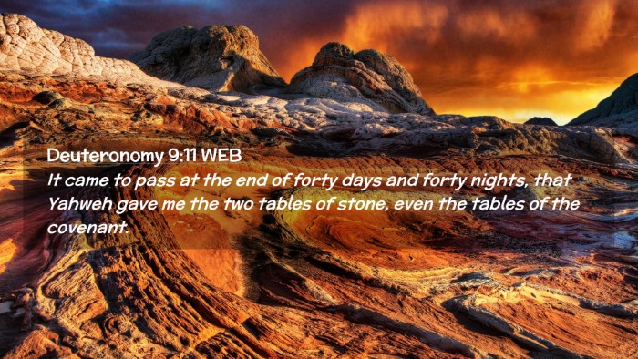 Picture 02 - Deuteronomy 9:11 WEB Desktop Wallpaper - It came to pass at the end of forty days and - Desktop Bible Verse Wallpaper
