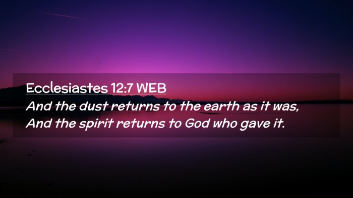 Picture 02 - Ecclesiastes 12:7 WEB Desktop Wallpaper - And the dust returns to the earth as it was, And - Desktop Bible Verse Wallpaper