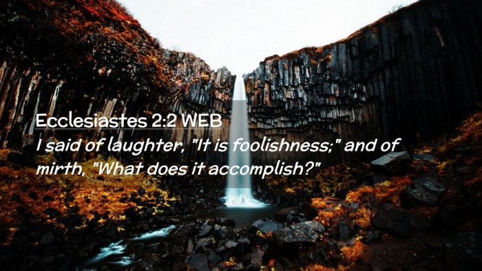 Picture 02 - Ecclesiastes 2:2 WEB Desktop Wallpaper - I said of laughter, 