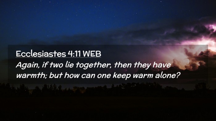 Picture 02 - Ecclesiastes 4:11 WEB Desktop Wallpaper - Again, if two lie together, then they have - Desktop Bible Verse Wallpaper