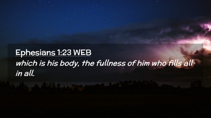 Picture 02 - Ephesians 1:23 WEB Desktop Wallpaper - which is his body, the fullness of him who fills - Desktop Bible Verse Wallpaper