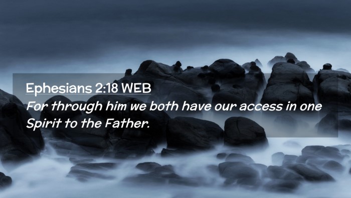 Picture 02 - Ephesians 2:18 WEB Desktop Wallpaper - For through him we both have our access in one - Desktop Bible Verse Wallpaper