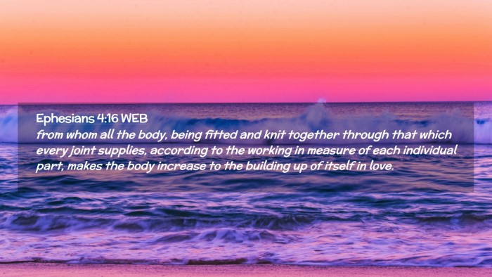Picture 02 - Ephesians 4:16 WEB Desktop Wallpaper - from whom all the body, being fitted and knit - Desktop Bible Verse Wallpaper