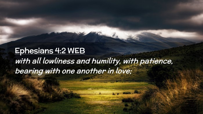 Picture 02 - Ephesians 4:2 WEB Desktop Wallpaper - with all lowliness and humility, with patience, - Desktop Bible Verse Wallpaper
