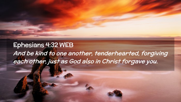 Picture 02 - Ephesians 4:32 WEB Desktop Wallpaper - And be kind to one another, tenderhearted, - Desktop Bible Verse Wallpaper