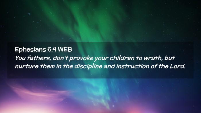 Picture 02 - Ephesians 6:4 WEB Desktop Wallpaper - You fathers, don't provoke your children to - Desktop Bible Verse Wallpaper