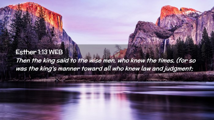 Picture 02 - Esther 1:13 WEB Desktop Wallpaper - Then the king said to the wise men, who knew the - Desktop Bible Verse Wallpaper