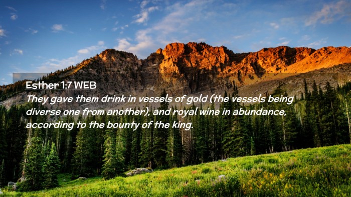 Picture 02 - Esther 1:7 WEB Desktop Wallpaper - They gave them drink in vessels of gold (the - Desktop Bible Verse Wallpaper