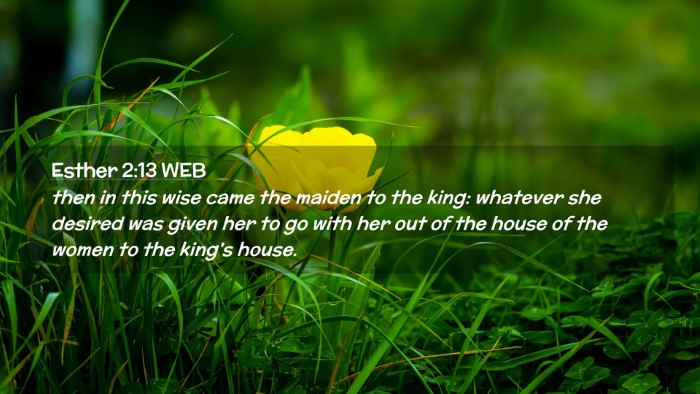 Picture 02 - Esther 2:13 WEB Desktop Wallpaper - then in this wise came the maiden to the king: - Desktop Bible Verse Wallpaper
