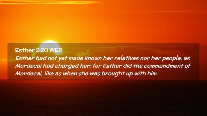 Picture 02 - Esther 2:20 WEB Desktop Wallpaper - Esther had not yet made known her relatives nor - Desktop Bible Verse Wallpaper