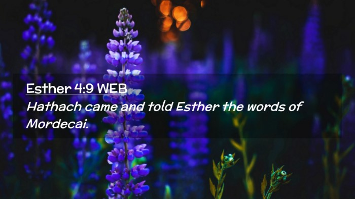 Picture 02 - Esther 4:9 WEB Desktop Wallpaper - Hathach came and told Esther the words of - Desktop Bible Verse Wallpaper