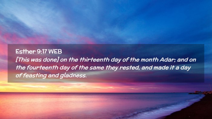 Picture 02 - Esther 9:17 WEB Desktop Wallpaper - [This was done] on the thirteenth day of the - Desktop Bible Verse Wallpaper