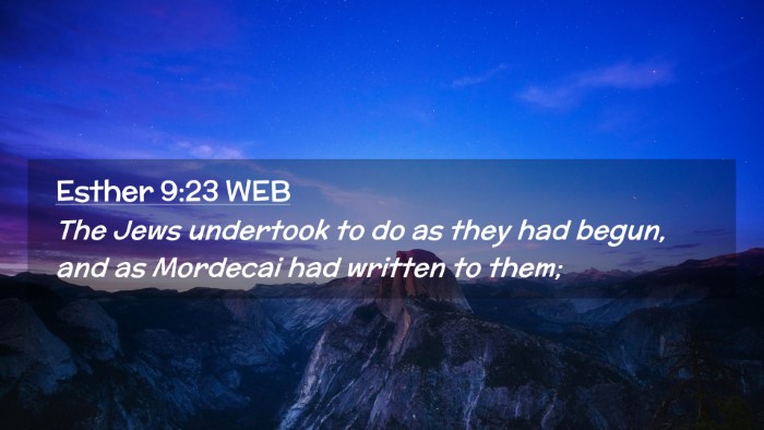 Picture 02 - Esther 9:23 WEB Desktop Wallpaper - The Jews undertook to do as they had begun, and - Desktop Bible Verse Wallpaper