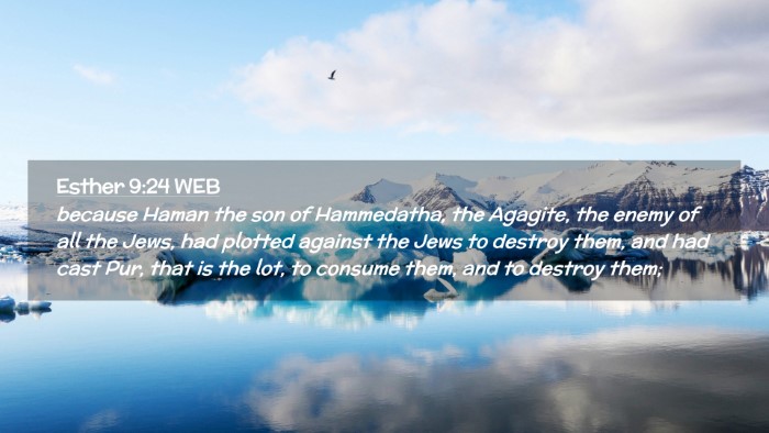 Picture 02 - Esther 9:24 WEB Desktop Wallpaper - because Haman the son of Hammedatha, the Agagite, - Desktop Bible Verse Wallpaper
