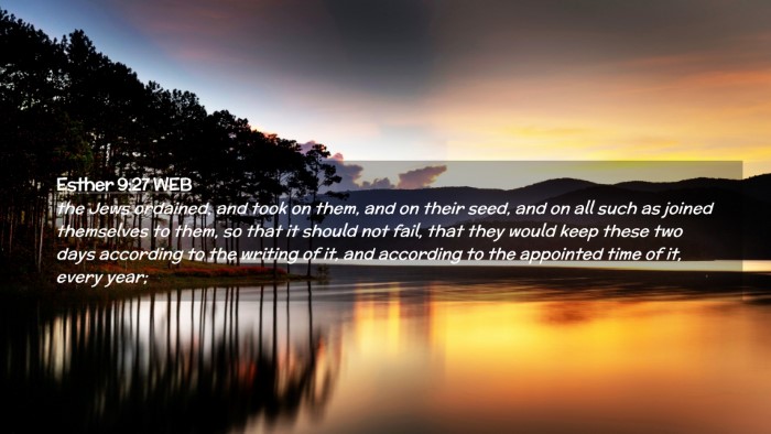 Picture 02 - Esther 9:27 WEB Desktop Wallpaper - the Jews ordained, and took on them, and on their - Desktop Bible Verse Wallpaper