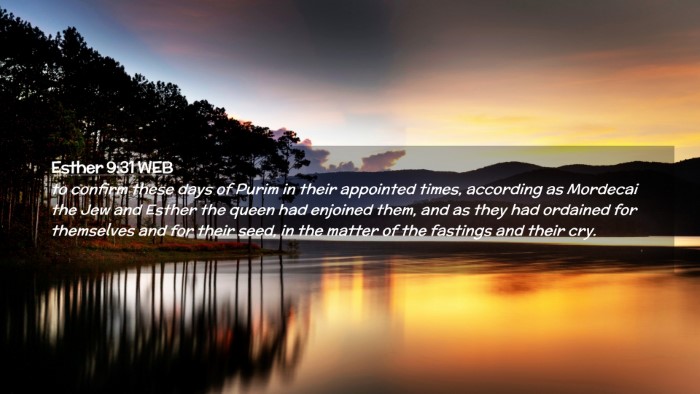 Picture 02 - Esther 9:31 WEB Desktop Wallpaper - to confirm these days of Purim in their appointed - Desktop Bible Verse Wallpaper