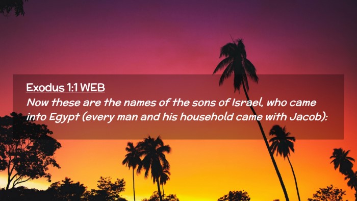 Picture 02 - Exodus 1:1 WEB Desktop Wallpaper - Now these are the names of the sons of Israel, - Desktop Bible Verse Wallpaper