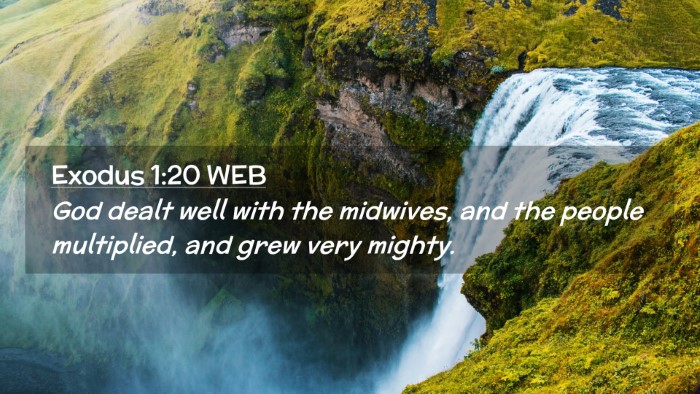 Picture 02 - Exodus 1:20 WEB Desktop Wallpaper - God dealt well with the midwives, and the people - Desktop Bible Verse Wallpaper
