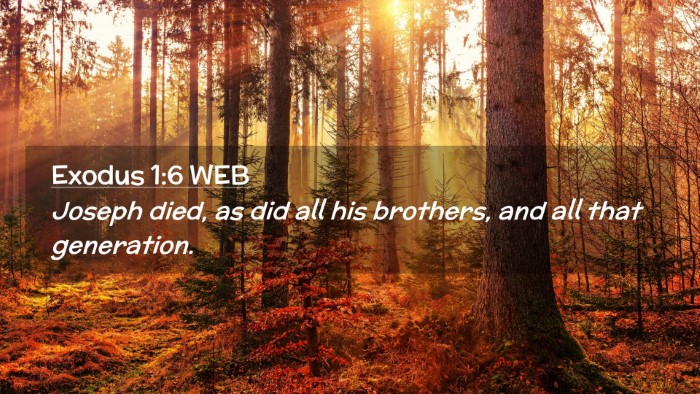 Picture 02 - Exodus 1:6 WEB Desktop Wallpaper - Joseph died, as did all his brothers, and all - Desktop Bible Verse Wallpaper