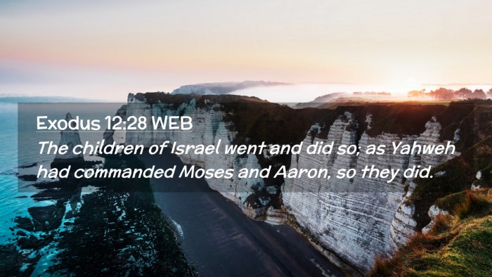 Picture 02 - Exodus 12:28 WEB Desktop Wallpaper - The children of Israel went and did so; as Yahweh - Desktop Bible Verse Wallpaper